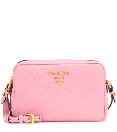 Shop Prada Leather Crossbody Bag In Pink