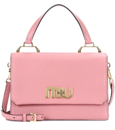 Shop Miu Miu Leather Shoulder Bag In Pink