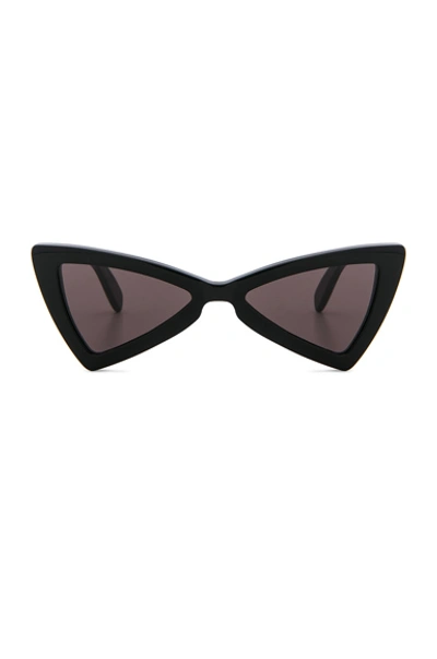 Shop Saint Laurent Jerry Bow Tie Sunglasses In Black