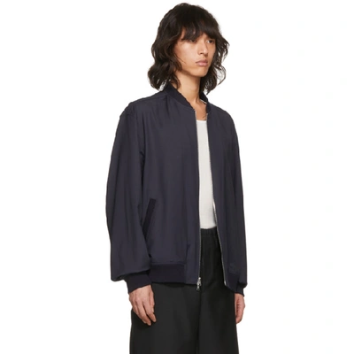 Shop 3.1 Phillip Lim / フィリップ リム 3.1 Phillip Lim Blue Relaxed Wool Bomber Jacket In Midnight Mi