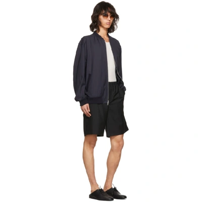 Shop 3.1 Phillip Lim / フィリップ リム 3.1 Phillip Lim Blue Relaxed Wool Bomber Jacket In Midnight Mi