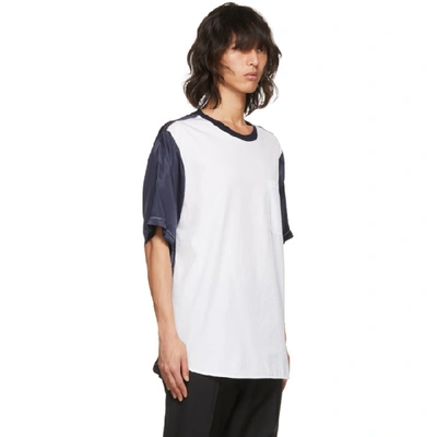 Shop 3.1 Phillip Lim / フィリップ リム 3.1 Phillip Lim White And Navy Classic Bifabric T-shirt In White Wh100