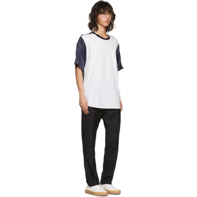 Shop 3.1 Phillip Lim / フィリップ リム 3.1 Phillip Lim White And Navy Classic Bifabric T-shirt In White Wh100