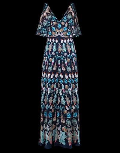 Shop Temperley London Quartz Printed Dress In Midnight