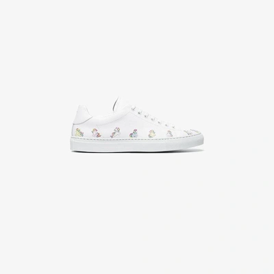 Shop Jonathan Saunders Joshua Sanders My Little Pony Leather Sneakers In White