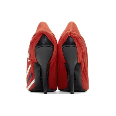 Shop Balenciaga Red Campaign Logo Knife Heels