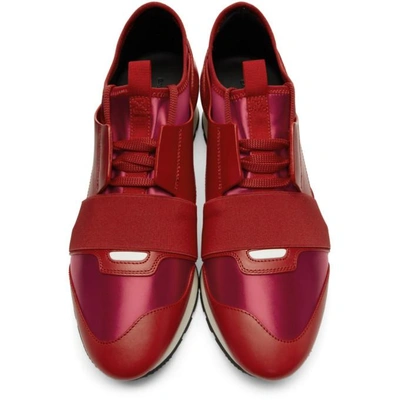 Shop Balenciaga Red Race Sneakers