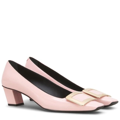 Shop Roger Vivier Belle Vivier Metal Buckle Pumps In Pink