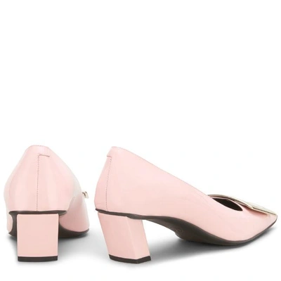 Shop Roger Vivier Belle Vivier Metal Buckle Pumps In Pink