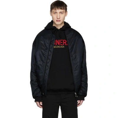 Shop Balenciaga Black 'sinners' Wobble Bomber Jacket