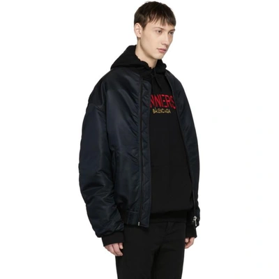 Shop Balenciaga Black 'sinners' Wobble Bomber Jacket