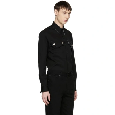 Shop Calvin Klein 205w39nyc Black Wool Flap Pocket Shirt In 001 Black