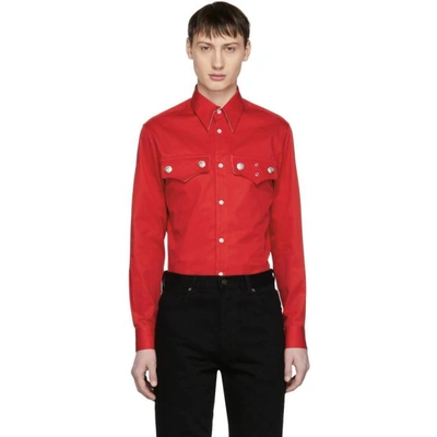 Shop Calvin Klein 205w39nyc Red Western Flap Pocket Shirt