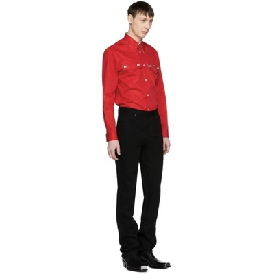 Shop Calvin Klein 205w39nyc Red Western Flap Pocket Shirt