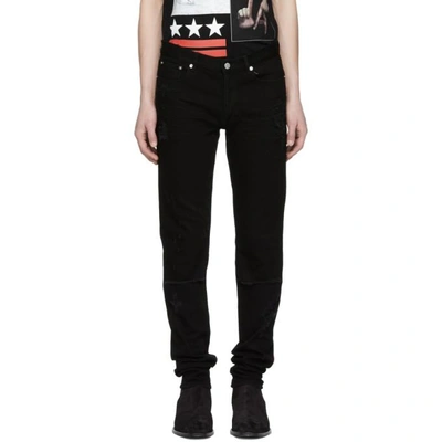 Shop Givenchy Black Distressed Rico Jeans In 001 Black