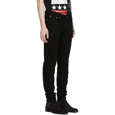 Shop Givenchy Black Distressed Rico Jeans In 001 Black