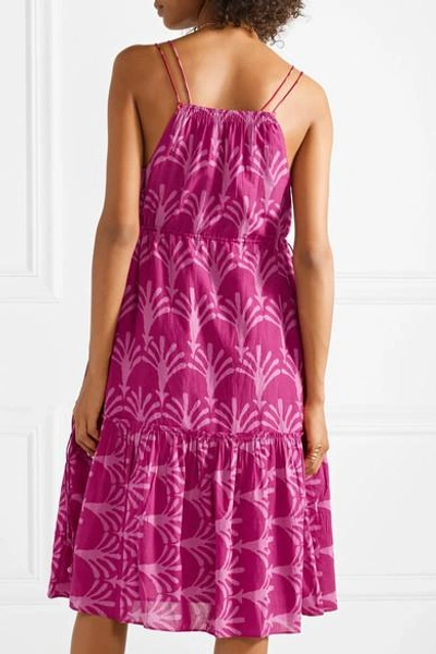 Shop Apiece Apart Daphne Printed Cotton And Silk-blend Dress In Pink