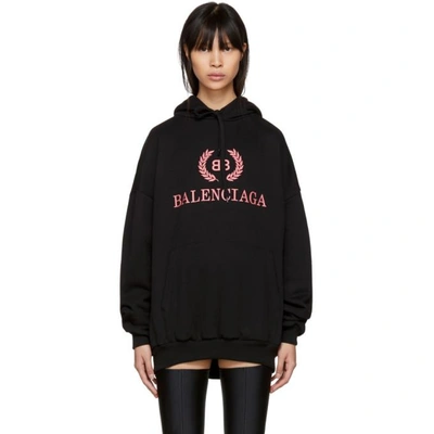 Shop Balenciaga Black Bb Hoodie In 1000 Black