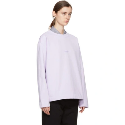 Shop Acne Studios Purple Lynn Sweatshirt In Chalk Lilac