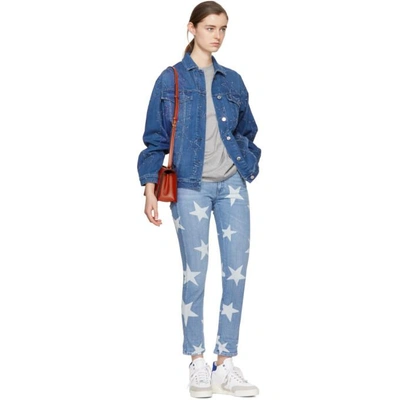 Shop Stella Mccartney Blue Denim Stars Jacket