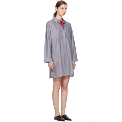Shop Acne Studios White And Navy Striped Jacui Shirt Dress In White Pinst