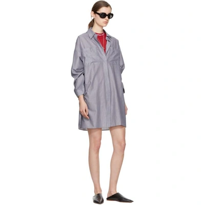 Shop Acne Studios White And Navy Striped Jacui Shirt Dress In White Pinst