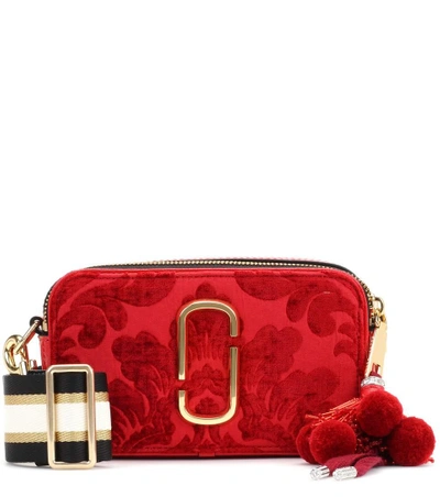 Shop Marc Jacobs Snapshot Small Velvet Camera Bag In Red