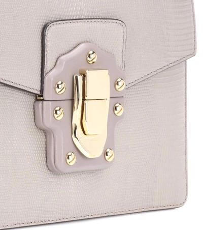 Shop Dolce & Gabbana Lucia Embossed Leather Shoulder Bag