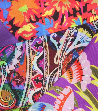 Shop Etro Printed Silk Scarf In Multicoloured