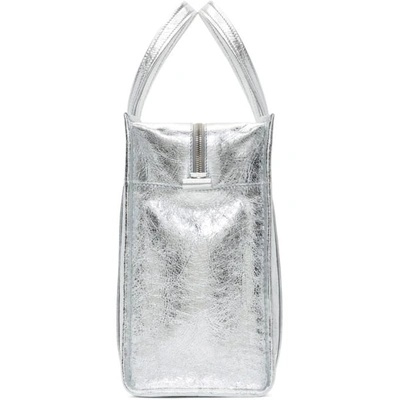 Shop Balenciaga Silver Small Aj Bazar Shopper Tote