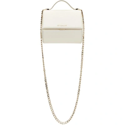 Shop Givenchy White Mini Pandora Box Chain Bag In 130 Off-whi