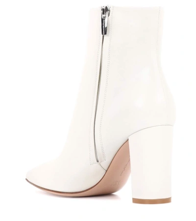 Shop Gianvito Rossi Piper 85 Leather Ankle Boots In White