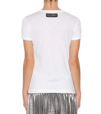 Shop Dolce & Gabbana Embellished Cotton T-shirt