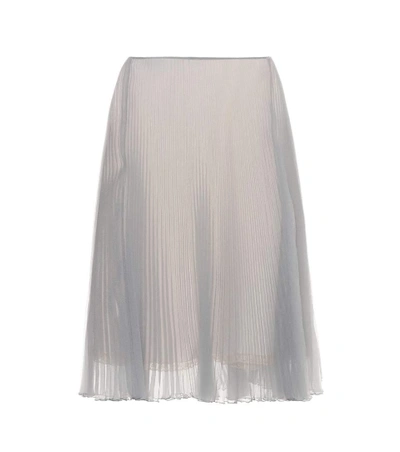 Shop Prada Pleated Skirt In Grey