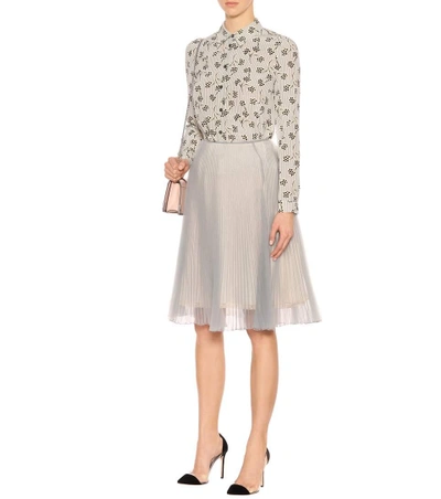 Shop Prada Pleated Skirt In Grey