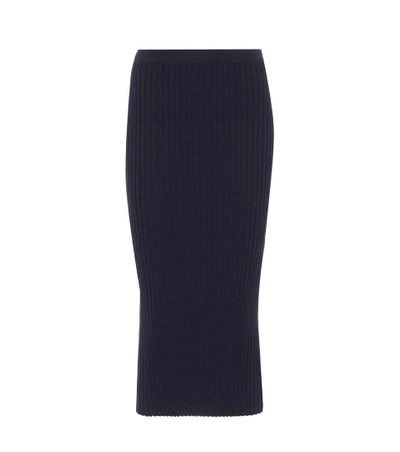 Shop Joseph Ribbed Wool-blend Skirt