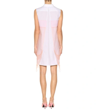 Shop Prada Sleeveless Shirt Dress In Pink