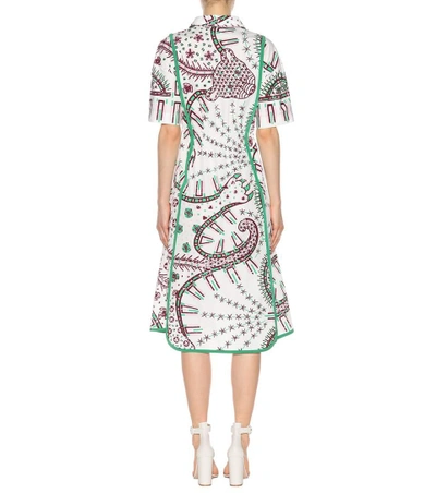 Shop Valentino Printed Cotton Dress In Multicoloured