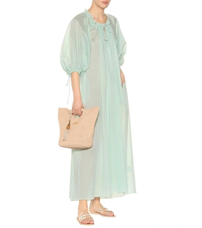 Shop Three Graces London Cotton Maxi Dress In Green