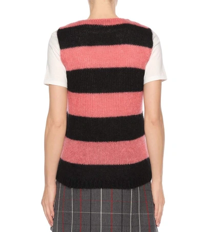 Shop Miu Miu Mohair-blend Sweater Vest In Pink