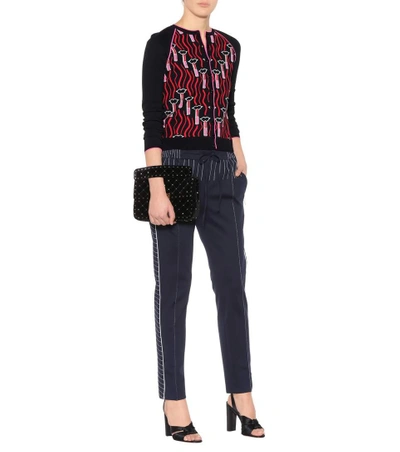 Shop Valentino Intarsia-knit Cardigan In Multicoloured