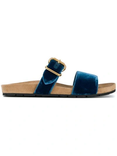 Shop Prada Flat Sandals - Blue