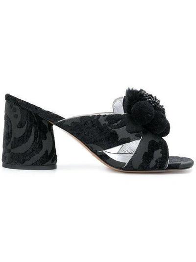 Shop Marc Jacobs Aurora Pompom Mules In Black