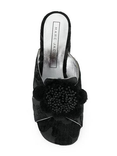 Shop Marc Jacobs Aurora Pompom Mules In Black