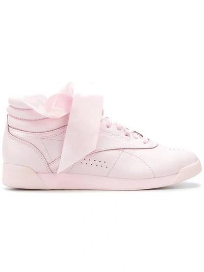 Geduld Naleving van Uitstekend Reebok Freestyle Bow Leather High Top Sneakers In Pink | ModeSens