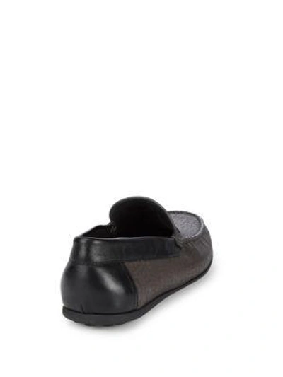 Shop John Galliano Embossed Leather Driver Shoe In Black