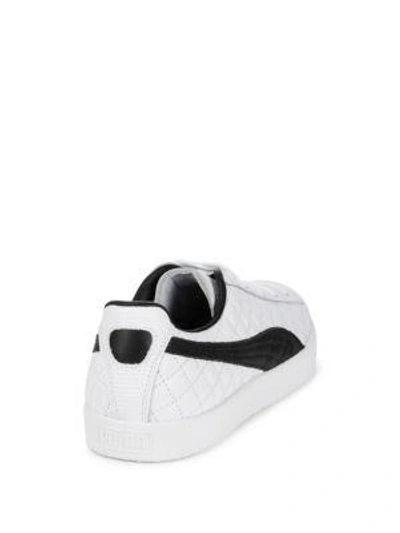 Shop Puma Quilted Leather Trainers In White