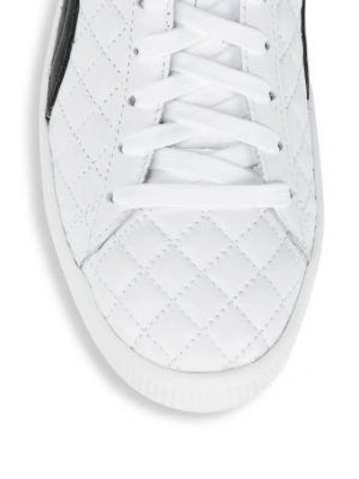 Shop Puma Quilted Leather Sneakers In White