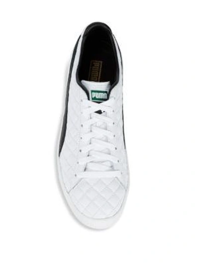Shop Puma Quilted Leather Sneakers In White