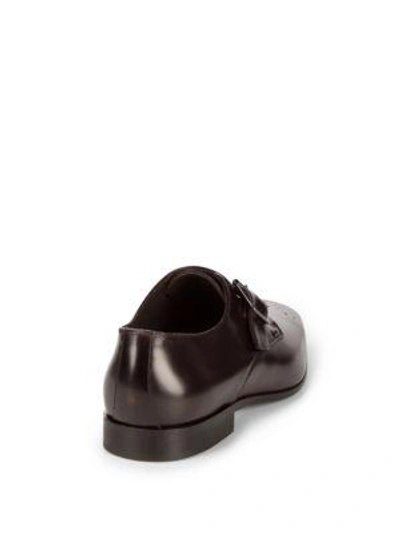 Shop Bruno Magli Leather Brogue Monk-strap Dress Shoes In Black